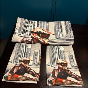 Motocross Themed Gray Bedding Set